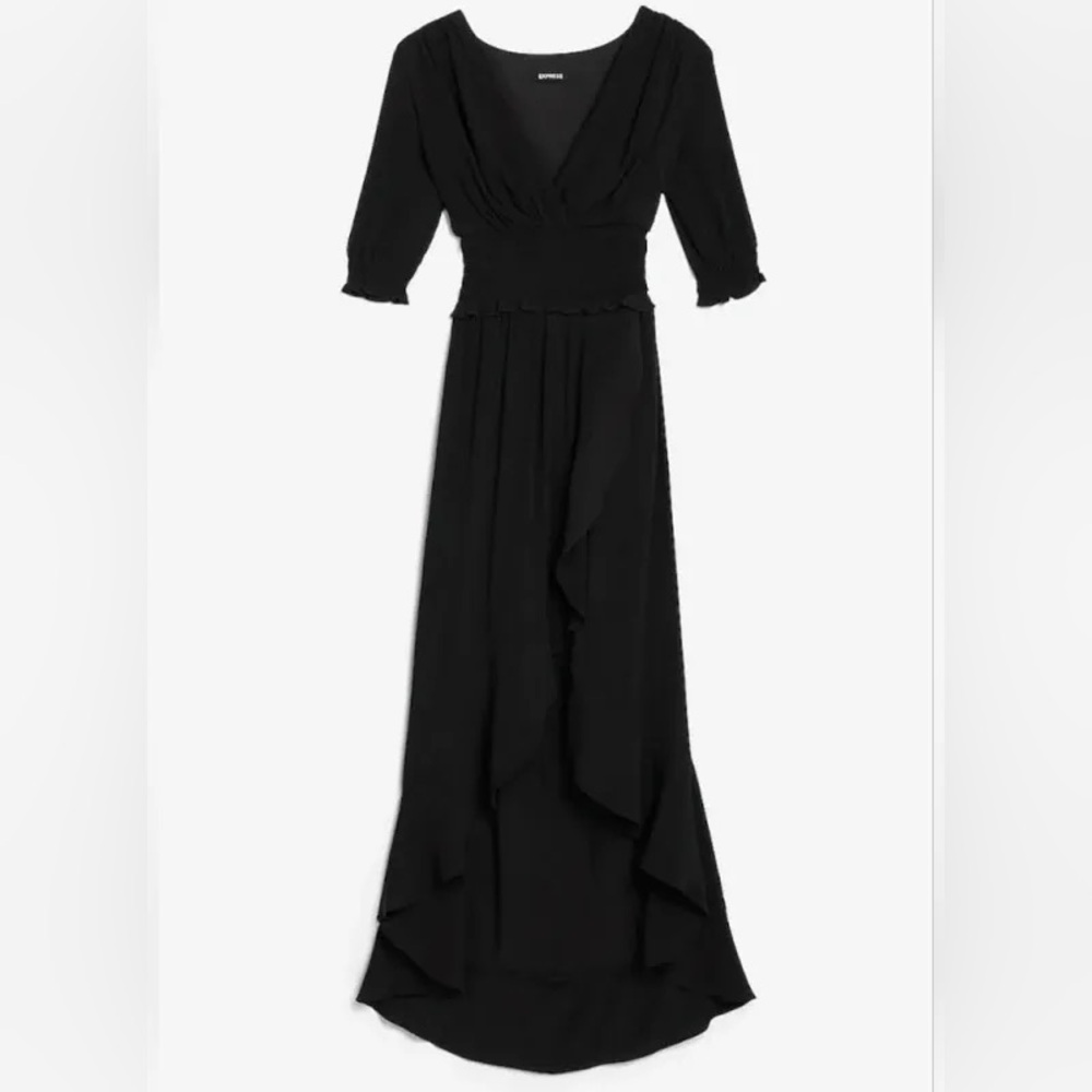Express Smocked Waist High Low Dress